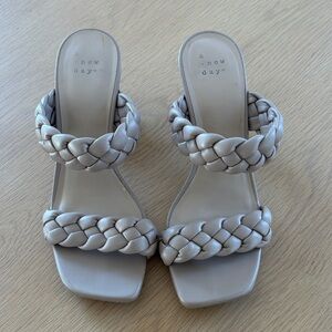 a new day Braided Double-Strap Nude Sandals